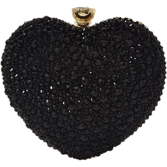 ❤️ Heart Shape Clutch Purse Mini Love Heart Rhinestone Handbag Party Women Purse - Picture 1 of 7